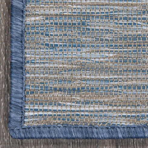 Ottomanson Sundance Collection Indoor/Outdoor Reversible Runner Rug, 2'7" x 7', Blue