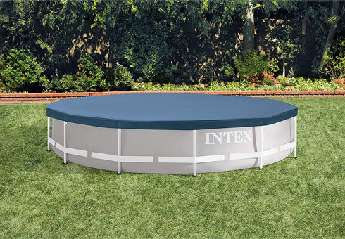 Intex 28031E N/AA 12 ft. Metal Frame Above Ground Pool Cover, 1 Pack, Blue