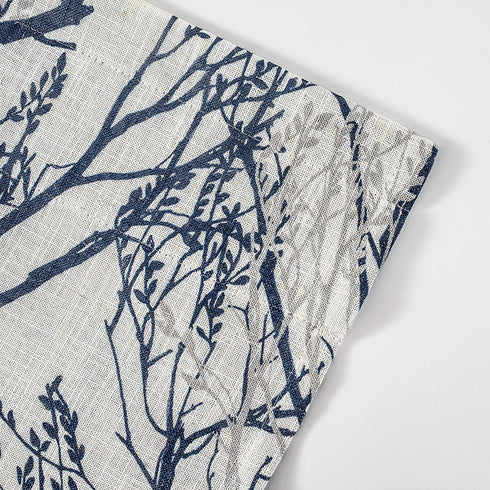 DriftAway Tree Branch Linen Blend Abstract Ink Printing Lined Thermal Insulated Window Curtain Valance Rod Pocket 52 Inch by 14 Inch Plus 2 Inch Header Blue