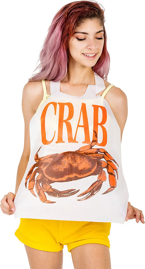 Premium Crab Dining Bibs - Disposable Adult Seafood Bib (75 Pack)