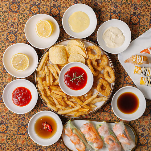 BTaT- Dipping Bowls, 5 oz, Set of 8, White Dip Bowls, Ceramic Dip Bowls, Sauce Bowls, Small Bowls for Dipping, Bowls for Dipping, Condiment Dishes, Bowl for Dips, Ripple Effect Bowl, Ceramic Bowls