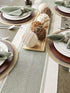 DII Dobby Stripe Woven Table Runner, 13x108-inch, Artichoke Green