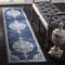 SAFAVIEH Brentwood Collection BNT867M Medallion Distressed Non-Shedding Living Room Entryway Foyer Hallway Bedroom Runner, 2' x 6' , Navy / Light Grey