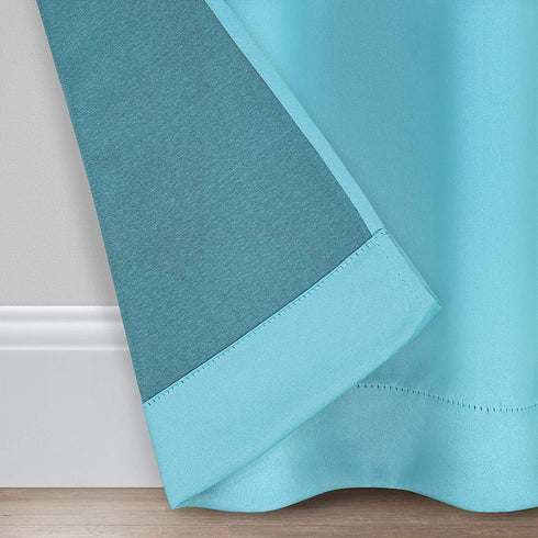 Eclipse Tricia Modern Room Darkening Thermal Rod Pocket Window Curtains for Bedroom (2 Panels), 52 in x 84 in, Turquoise