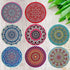 BARVIVO Mandala Ceramic Coasters for Drinks Absorbent Set of 8 with Holder - Quickly Absorbing Condensation - Perfect Drink Coasters for Wooden Table Stain Protection with Scratch Preventing Cork Base