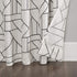 Archaeo Fragmented Geometric Embroidery Mid-Century Modern Natural Linen Blend Curtain, 50" x 84", Black/Linen