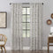Archaeo Fragmented Geometric Embroidery Mid-Century Modern Natural Linen Blend Curtain, 50" x 84", Black/Linen