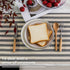 Home Brilliant Farmhouse Placemats Set of 6 Heat Resistant Dining Table Mats for Kitchen Table, 13 x 19 inches, Stripes, Grey and Beige