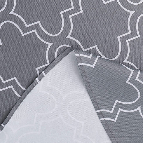 AooHome Quatrefoil Geometric Fabric Tablecloth, Water Repellent, Spill Proof, Suitable for Dinner (Charcoal, 60" Round)