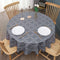 AooHome Quatrefoil Geometric Fabric Tablecloth, Water Repellent, Spill Proof, Suitable for Dinner (Charcoal, 60" Round)