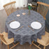 AooHome Quatrefoil Geometric Fabric Tablecloth, Water Repellent, Spill Proof, Suitable for Dinner (Charcoal, 60" Round)