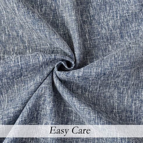 Navy Solid Moderate Blackout Curtain Heavy Linen Texture Room Darkening Window Treatment for Bedroom Noise Reducing Drapes 8 Grommets Top for Living Room with Gray Liner Navy Blue 50" x 63", 1 Piece