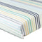 HonestBaby Organic Cotton Fitted Crib Sheet, Rainbow Stripe Blues, One Size