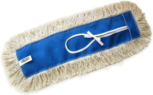24" Industrial Strength Washable Cotton Dust Mop Refill, Replacement Head For Home & Commercial Use, Fits 24 Inch Frame, Cleans Hardwood, Laminate, Concrete, or Other Floor Systems (24")