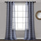 Lush Decor Navy Farmhouse Textured Grommet Sheer Window Curtain Set (84" x 38")