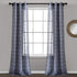 Lush Decor Navy Farmhouse Textured Grommet Sheer Window Curtain Set (84" x 38")