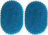 TreeWool, (Pack of 2) Bath Rugs with Crochet Border in Plush Cotton, Reversible - Oval (17" x 24"; Teal)