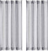 Central Park White French Door Curtain Navy Blue Stripe Sheer Window Panels Boucle Linen Drapes Rod Pocket Yarn Dyed Woven Curtain for Living Room (25" Wx72 Lx 2), 2 Panels