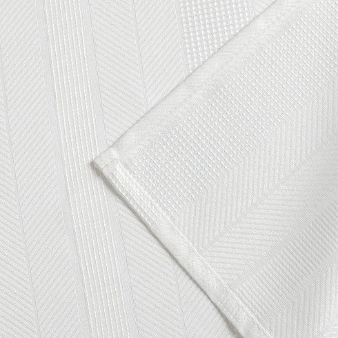 Randall Waffle Stripe Cloth Napkin Set of 4 (19€œ—19"), Solid Washable for Holiday Dining, Wedding or Party, White