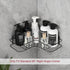 2 Pack Corner Shower Caddy, Wall Mounted No Drilling Shower Shelf with 6 Traceless Adhesive Hooks for Bathroom Kitchen Toilet, Only for 90 Degrees Right Angle, Matte Black