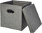 Amazon Basics Foldable Burlap Cloth Cube Storage Bin with Lid, Set of 2