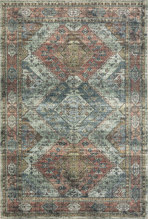 Loloi II Skye Collection SKY-06 Apricot / Mist, Traditional 18" x 18" Sample