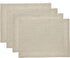 Solino Home Linen Placemats Natural and White, 14 x 19 Inch Set of 4, Pinstripe Natural Fabric Machine Washable Stripe Placemats Handcrafted with European Flax