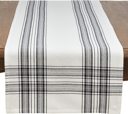 SARO LIFESTYLE Cotton Plaid Design Table Runner