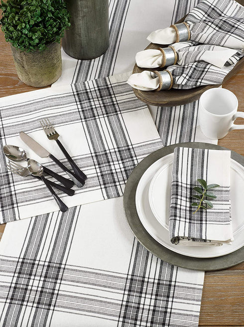 SARO LIFESTYLE Cotton Plaid Design Table Runner