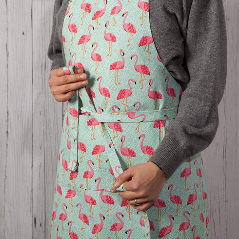 Now Designs Flamingos Chef's Kitchen Apron, 28 x 32 in