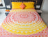 Ombre Mandala Bedspread with Pillow Covers, Indian Bohemian Tapestry Wall Hanging, Picnic Blanket or Hippie Beach Throw, Hippy Mandala Bedding for Bedroom Decor, Queen Size Sunset Hue Boho Tapestry