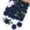 Breeze Talk Artificial Flowers Navy Blue Roses 25pcs Realistic Fake Roses w/Stem for DIY Wedding Bouquets Centerpieces Arrangements Party Baby Shower Home Decorations