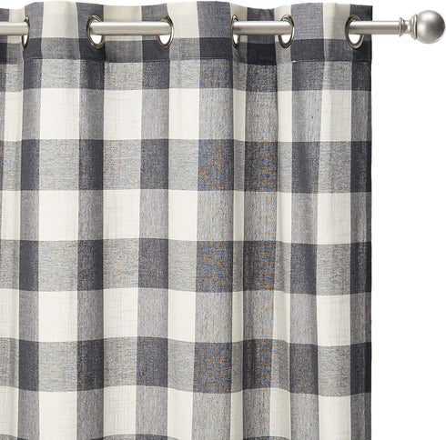 LORRAINE HOME FASHIONS, Gray, Courtyard Grommet Window Curtain Panel, 53" x 63"