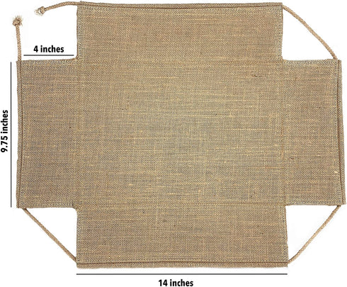 Decorative Basket Rectangular Burlap Fabric Storage Bin Collapsible Organizer for Home, Decor and Gifts (Large 14 x 9.75 x 4 inches)