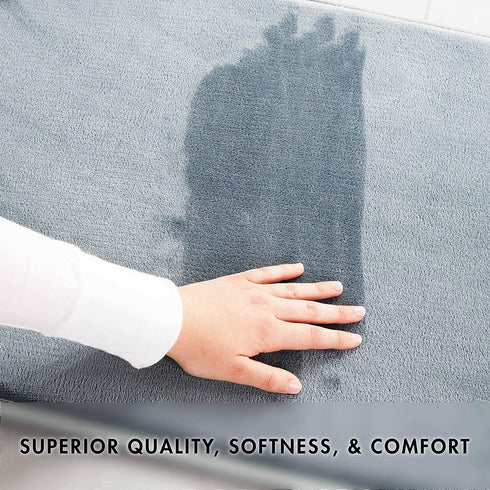 Genteele Bath Mats for Bathroom Non Slip - Smoke Blue 17" x 24" Memory Foam Bathroom Rugs - Quick Dry Bath Mat