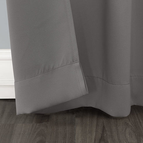 Sun Zero 53482 Easton Extra-Wide Blackout Sliding Patio Door Curtain Panel with Pull Wand, 100" x 84", Gray