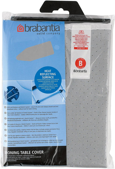 Brabantia Durable Foam Layer Ironing Board Cover, Size B (49 x 15 in), Metallized