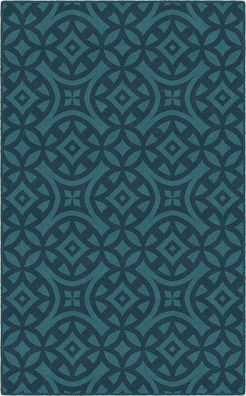 Brumlow Mills Harper Trellis Geometric Print Pattern Indoor Area Rug, Perfect for Living Room Decor, Dining, Kitchen Rug, Bedroom or Front Door Mat, 3'4" x 5', Turquoise