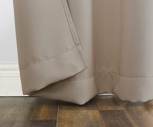 Sun Zero Easton Blackout Energy Efficient Grommet Curtain Panel, 40x84, Stone