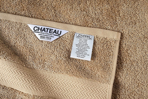 5 Piece Bath Towel Set, 100% Cotton Towels, Shower Towels, 600 GSM Towel Set, 1 Bath Towel, 2 Hand Towels for Bathroom, 2 Washcloths, Durable and Absorbent Bath Towels Set, Bathroom Towels - Beige