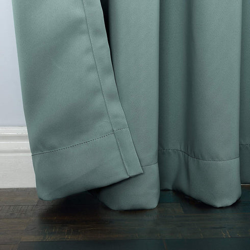 Sun Zero Easton Extra-Wide Blackout Sliding Patio Door Curtain Panel with Pull Wand, 100" x 84", Mineral (Single Panel)