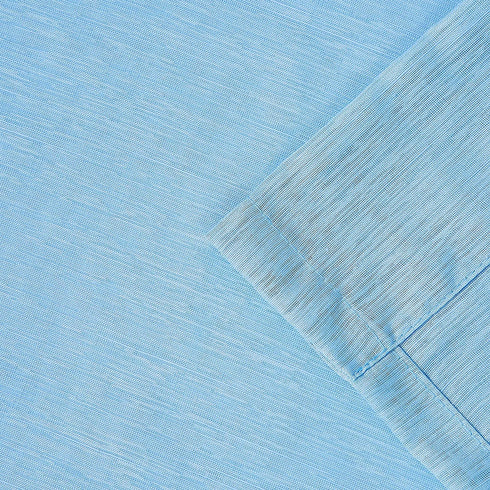 FMFUNCTEX Sky-Blue Sheer Curtains for Living Room 96 inches Long Linen Textured Light Filtering Window Draperies with Rod Pocket Voile Panels for Bedroom 2 Pack, Rod Pocket 52" w
