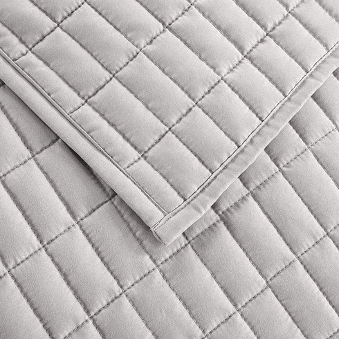 Comfort Spaces Kienna Quilt Set-Luxury Double Sided Stitching Design All Season, Lightweight, Coverlet Bedspread Bedding, Matching Shams, Twin/Twin XL(66"x90"), Gray