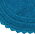 TreeWool, (Pack of 2) Bath Rugs with Crochet Border in Plush Cotton, Reversible - Oval (17" x 24"; Teal)