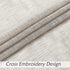 Central Park Linen Semi Sheer Curtain White GEO Cross Embroidery Panels Linen Texture Rod Pocket Window Treatment Drape Sets for Living and Bedroom Farmhouse 63 inches Long, 2 Panels, Linen