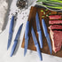 Nutriblade 6-Piece Steak Knives Set by Granitestone Stainless Steel Serrated Blades with Comfortable Handles Dishwasher-safe Rust-proof Steak Knife For Home and Restaurant Use As Seen On TV (Blue)