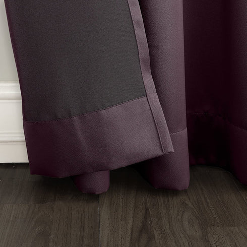 Sun Zero Barrow Energy Efficient Rod Pocket Curtain Single Panel, 54" x 108", Plum