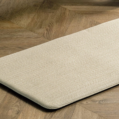 nuLOOM Casual Braided Anti Fatigue Kitchen or Laundry Room Comfort Mat, 20" x 42", Ivory