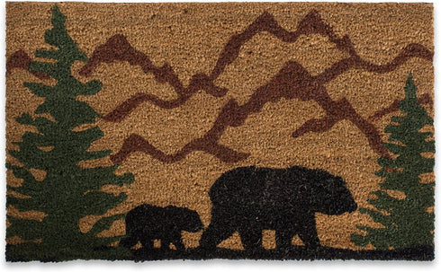 DII Animal Collection Natural Coir Doormat, 18x30, Bear Country