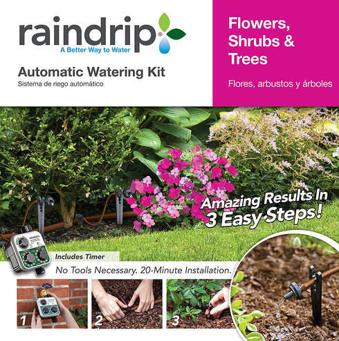 Raindrip SDFSTH1P Automatic Watering Kit with Timer, Black Brown